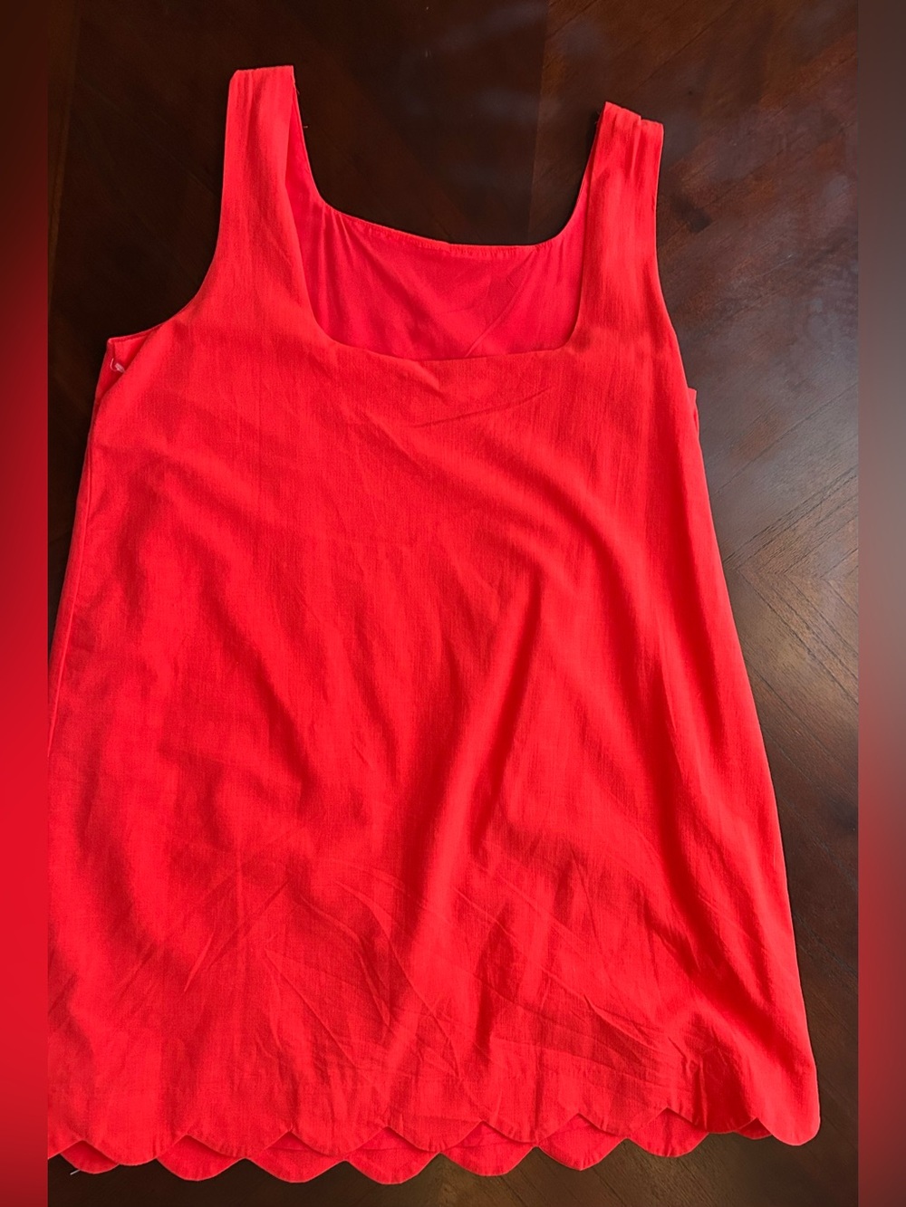 kate spade Bright Orange Scalloped Hem Mini Dress size L - Picture 9 of 9